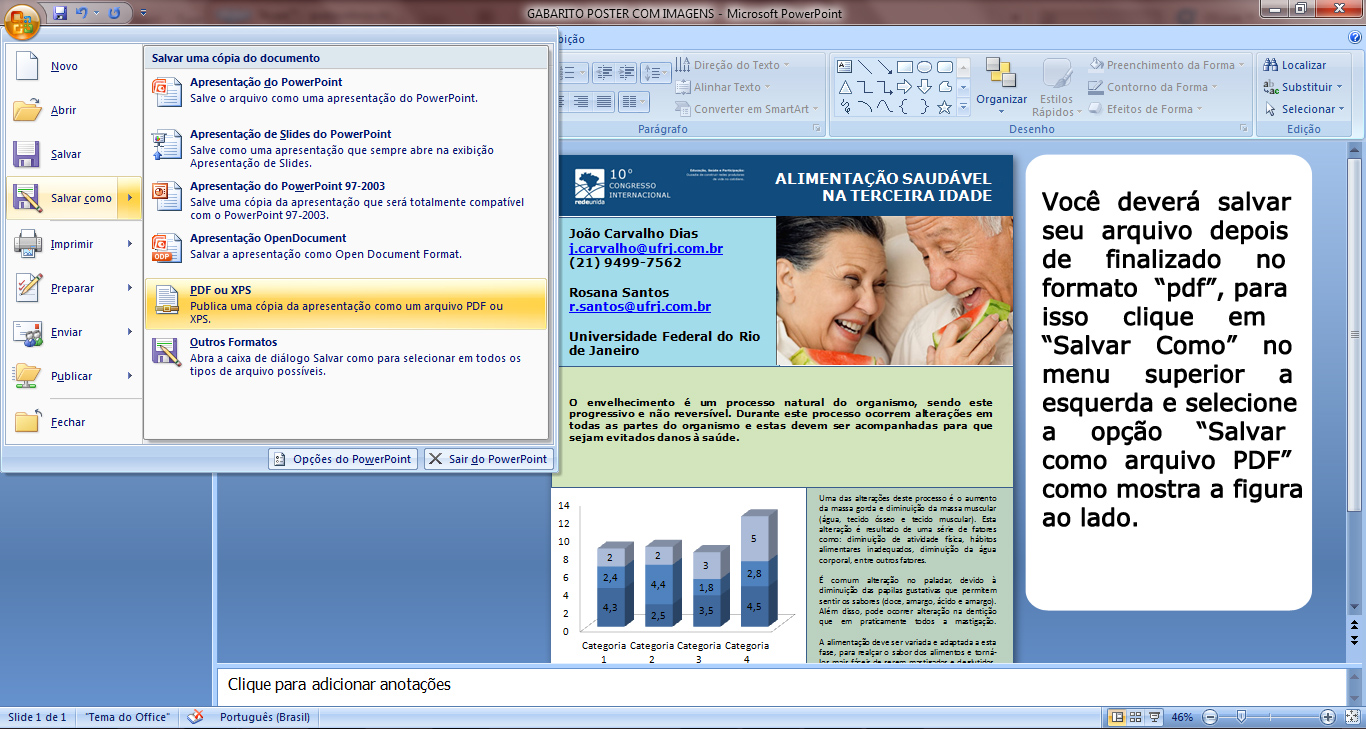 Instruções gerar PDF