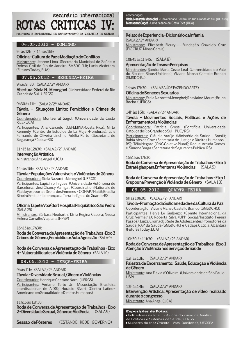 Programação Seminário Internacional Rotas Críticas IV 26/04