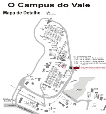 Localização dos prédios na UFRGS